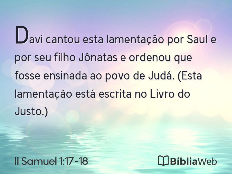 II Samuel 1:17-18 em imagem para compartilhar