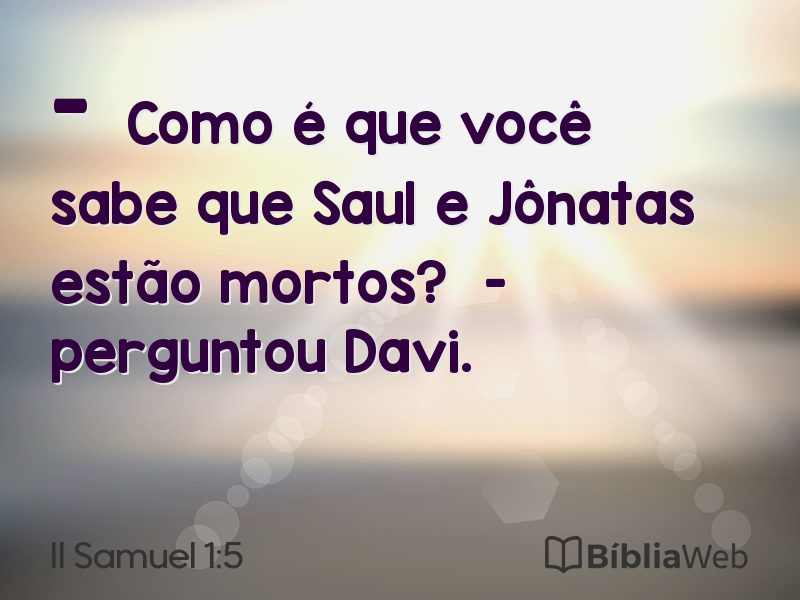 II Samuel 1:5 em imagem para compartilhar