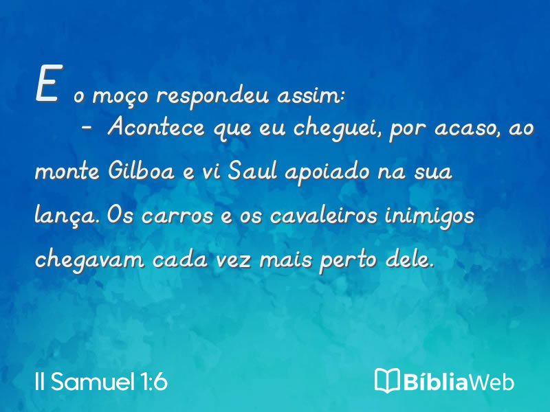 II Samuel 1:6 em imagem para compartilhar