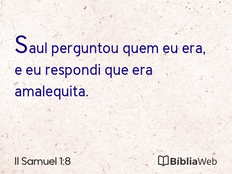 II Samuel 1:8 em imagem para compartilhar