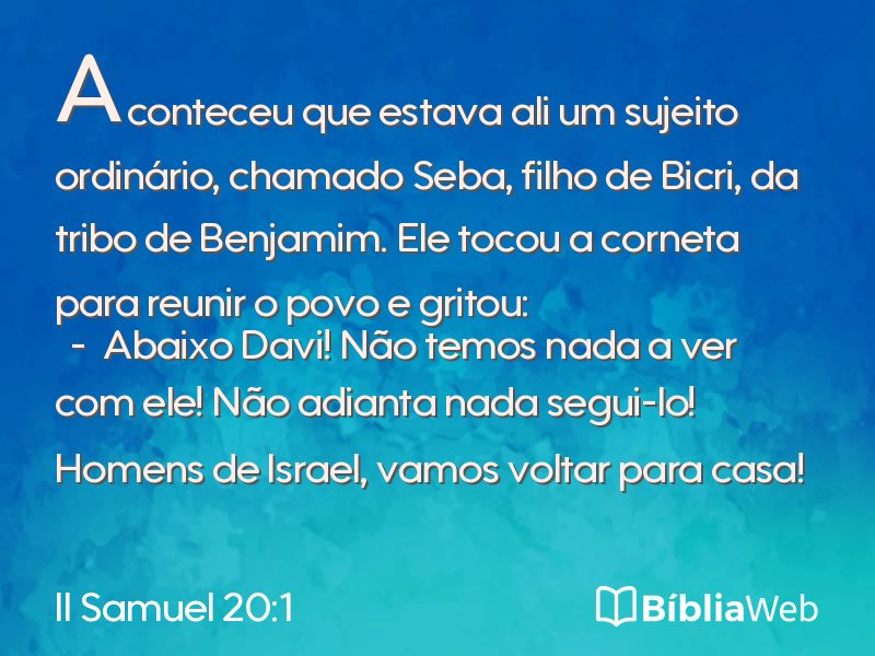II Samuel 20:1 em imagem para compartilhar