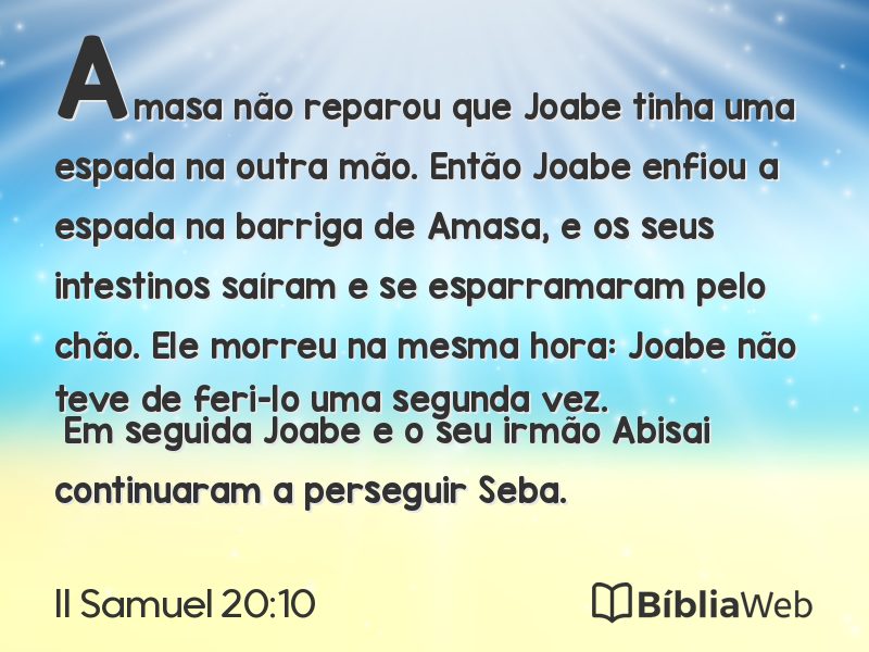 II Samuel 20:10 em imagem para compartilhar