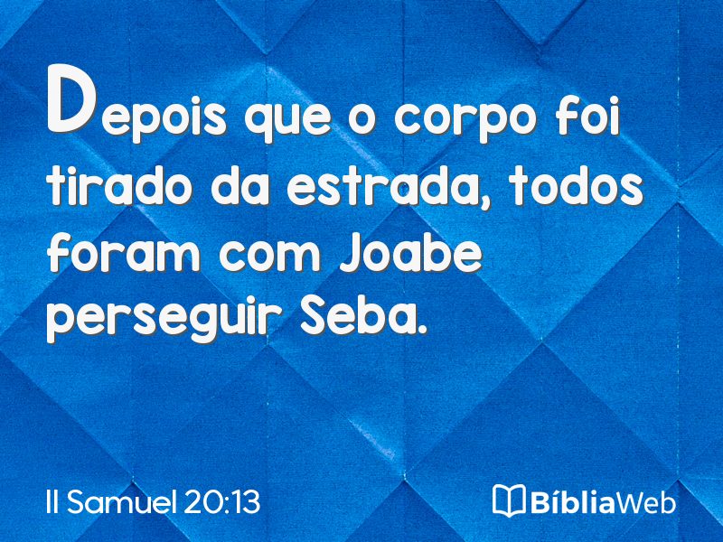 II Samuel 20:13 em imagem para compartilhar