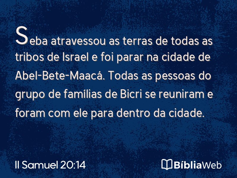 II Samuel 20:14 em imagem para compartilhar