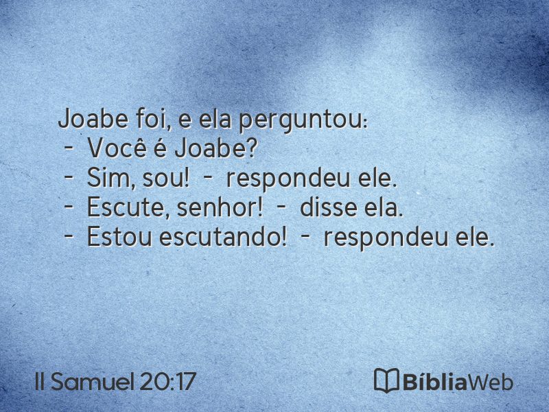II Samuel 20:17 em imagem para compartilhar