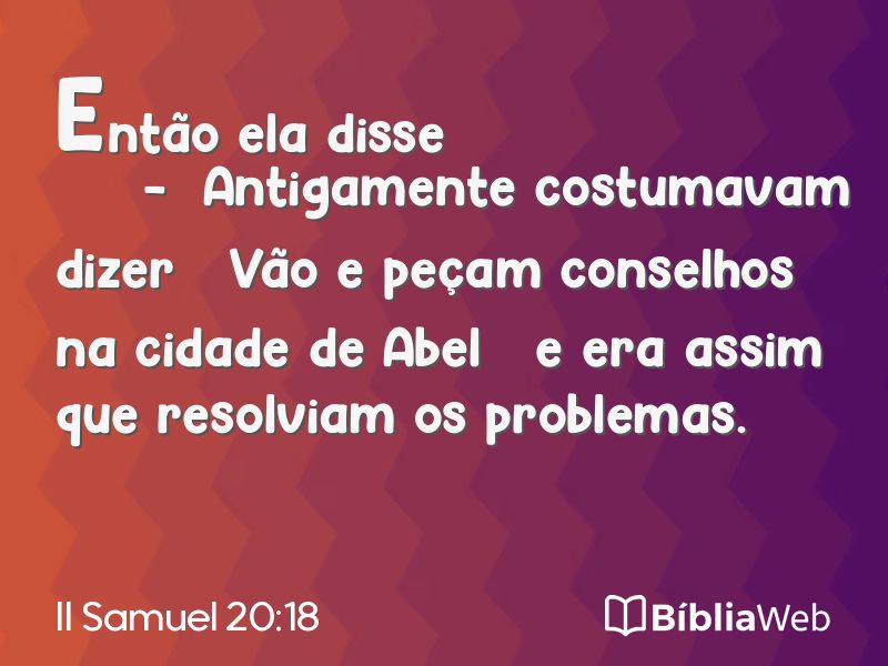 II Samuel 20:18 em imagem para compartilhar