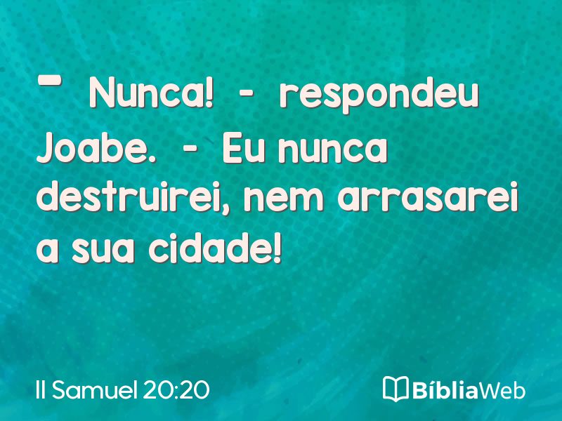 II Samuel 20:20 em imagem para compartilhar
