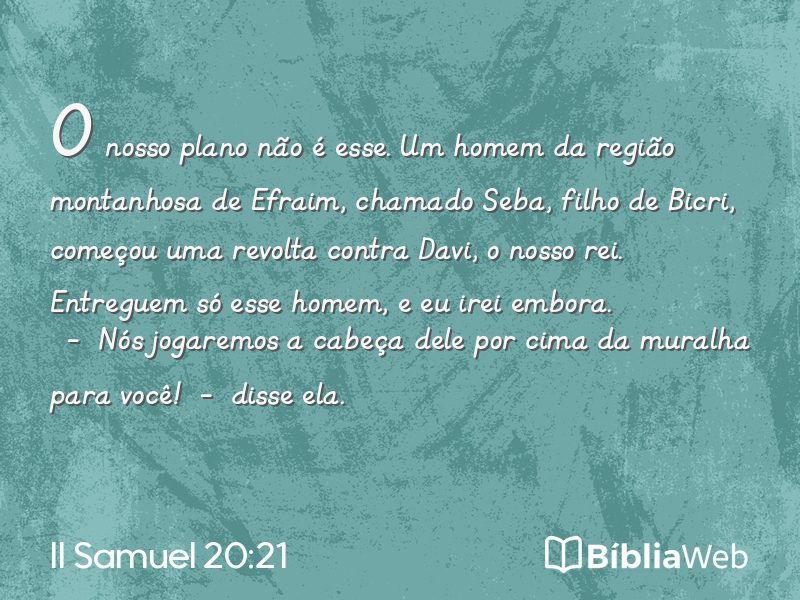 II Samuel 20:21 em imagem para compartilhar