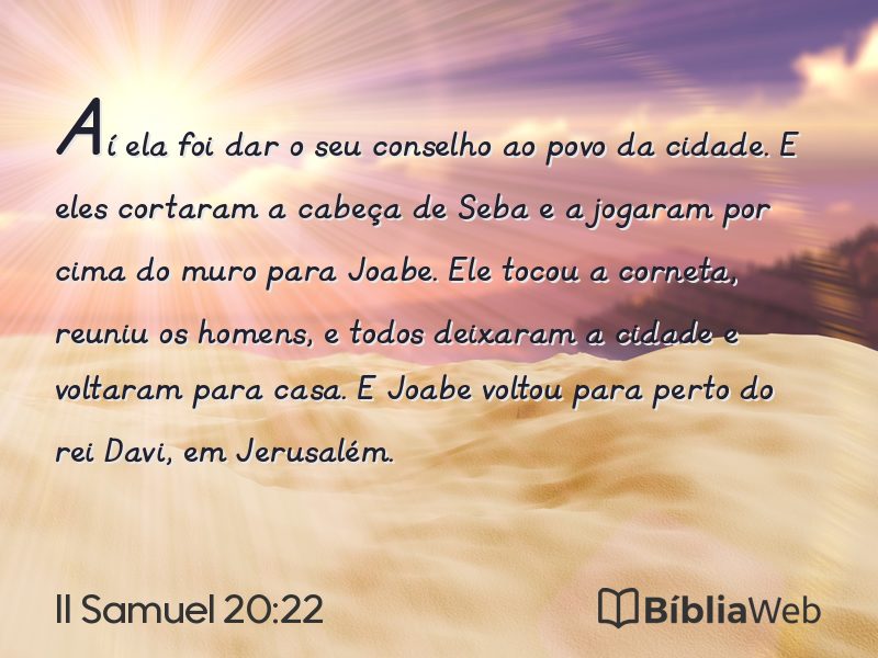 II Samuel 20:22 em imagem para compartilhar