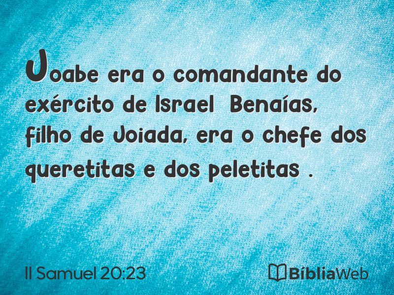 II Samuel 20:23 em imagem para compartilhar