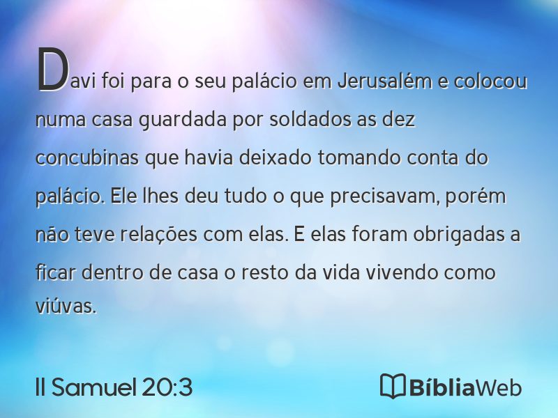 II Samuel 20:3 em imagem para compartilhar