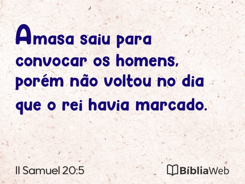 II Samuel 20:5 em imagem para compartilhar