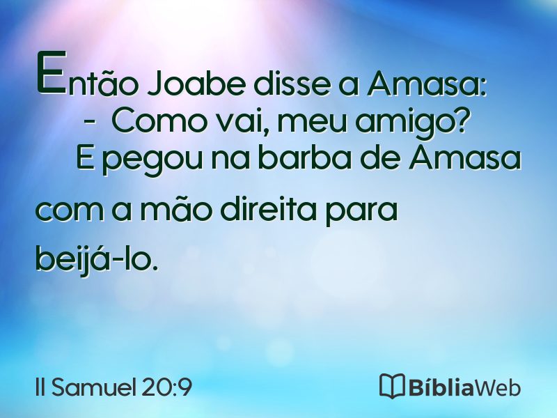 II Samuel 20:9 em imagem para compartilhar
