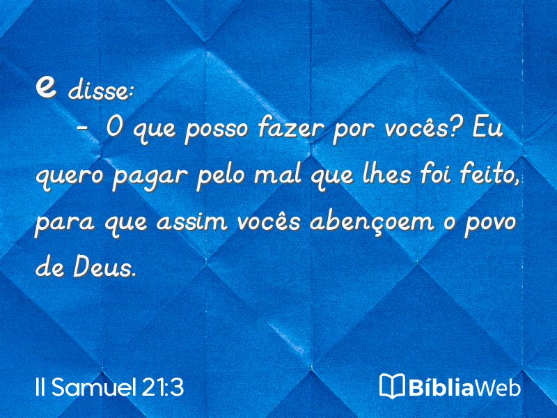 II Samuel 21:3 em imagem para compartilhar