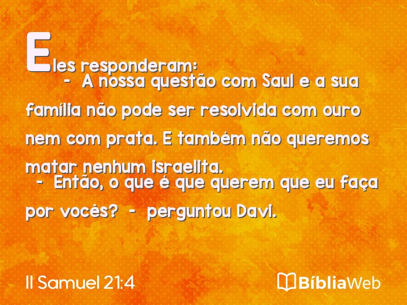 II Samuel 21:4 em imagem para compartilhar