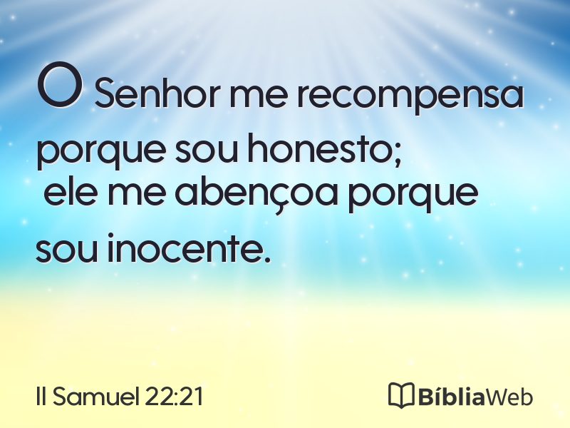II Samuel 22:21 em imagem para compartilhar
