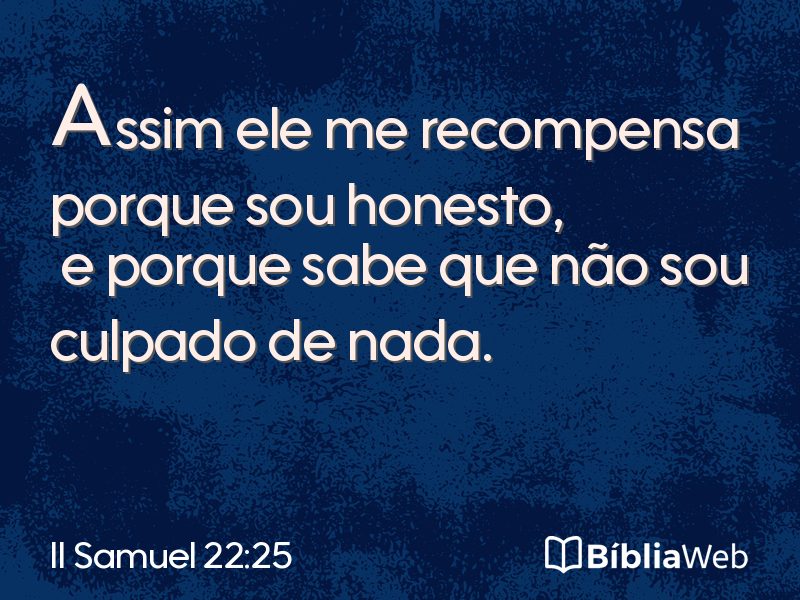 II Samuel 22:25 em imagem para compartilhar
