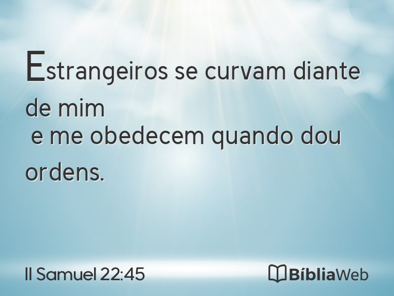 II Samuel 22:45 em imagem para compartilhar