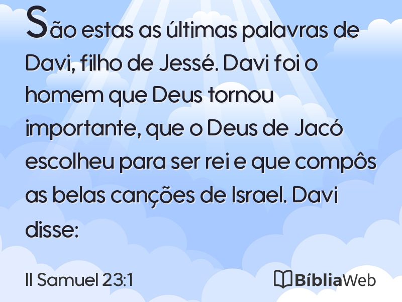 II Samuel 23:1 em imagem para compartilhar