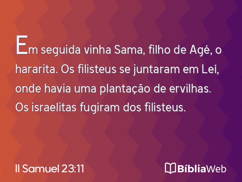 II Samuel 23:11 em imagem para compartilhar