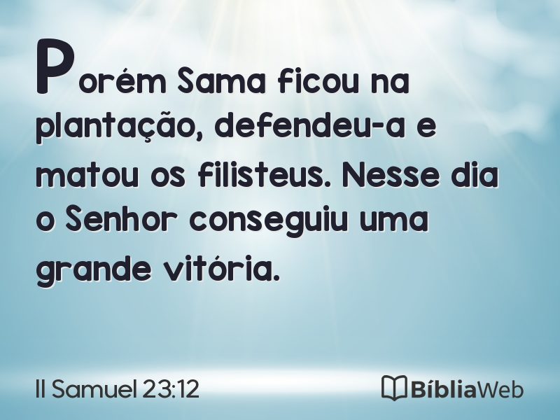 II Samuel 23:12 em imagem para compartilhar