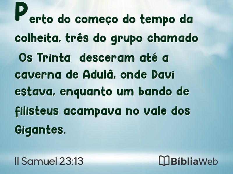 II Samuel 23:13 em imagem para compartilhar