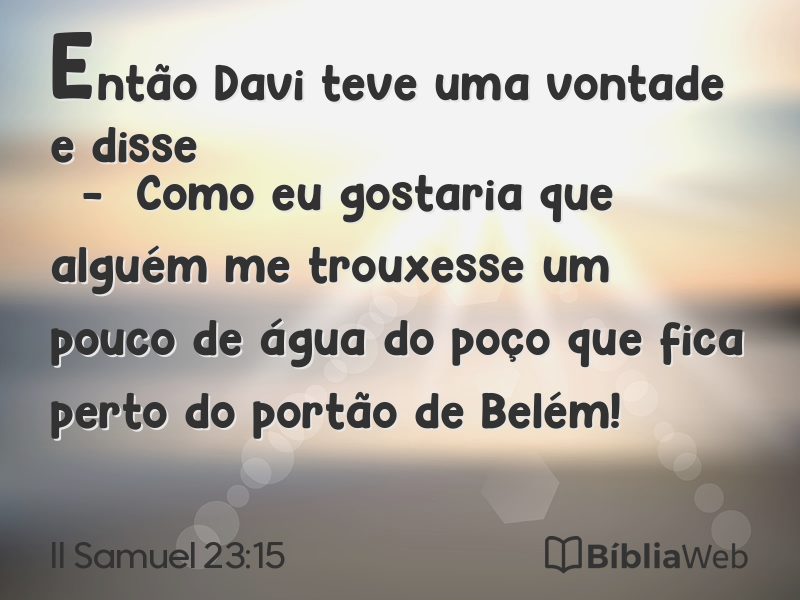 II Samuel 23:15 em imagem para compartilhar