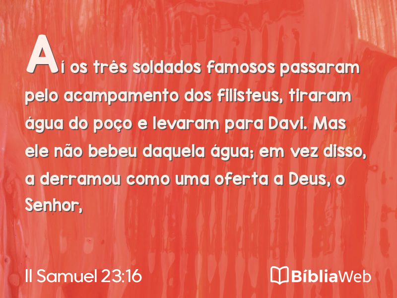 II Samuel 23:16 em imagem para compartilhar