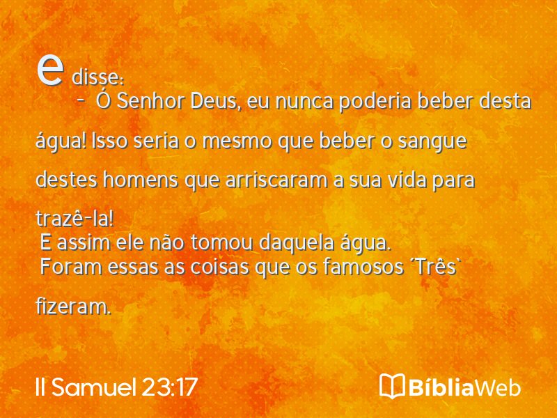II Samuel 23:17 em imagem para compartilhar