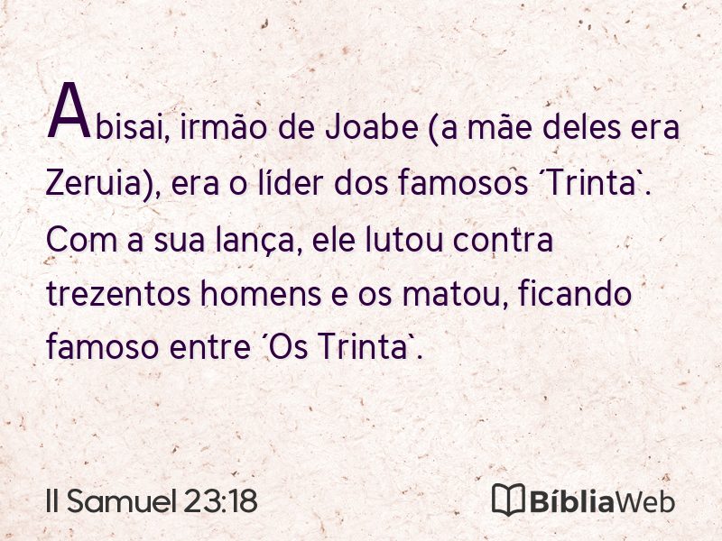 II Samuel 23:18 em imagem para compartilhar
