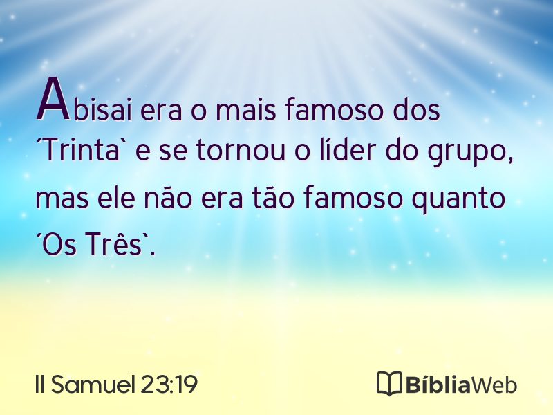 II Samuel 23:19 em imagem para compartilhar