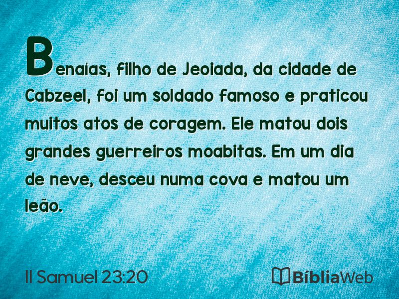 II Samuel 23:20 em imagem para compartilhar