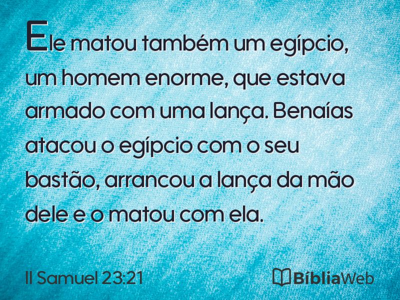 II Samuel 23:21 em imagem para compartilhar