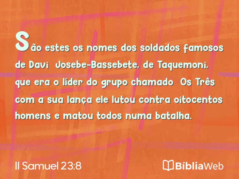 II Samuel 23:8 em imagem para compartilhar