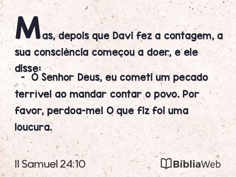 II Samuel 24:10 em imagem para compartilhar