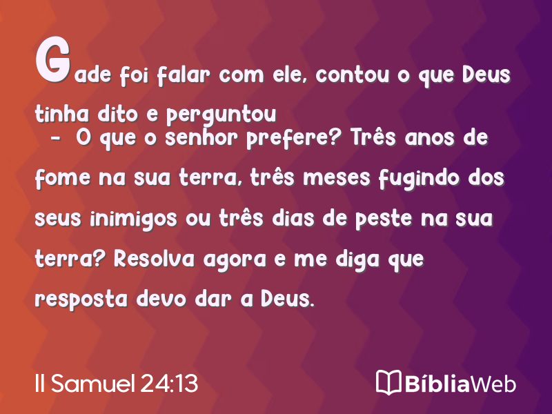 II Samuel 24:13 em imagem para compartilhar