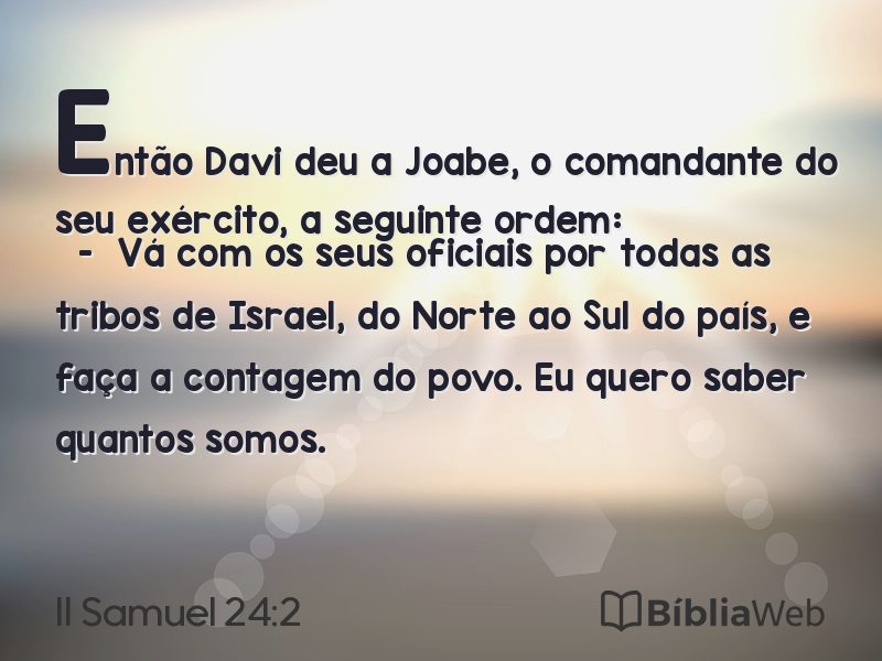 II Samuel 24:2 em imagem para compartilhar