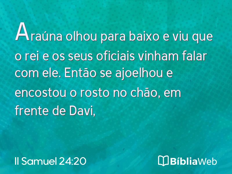 II Samuel 24:20 em imagem para compartilhar