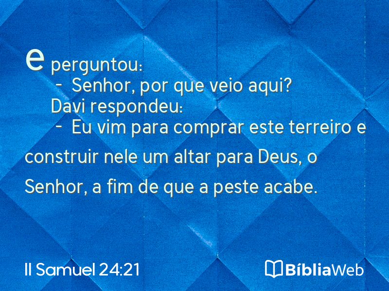 II Samuel 24:21 em imagem para compartilhar