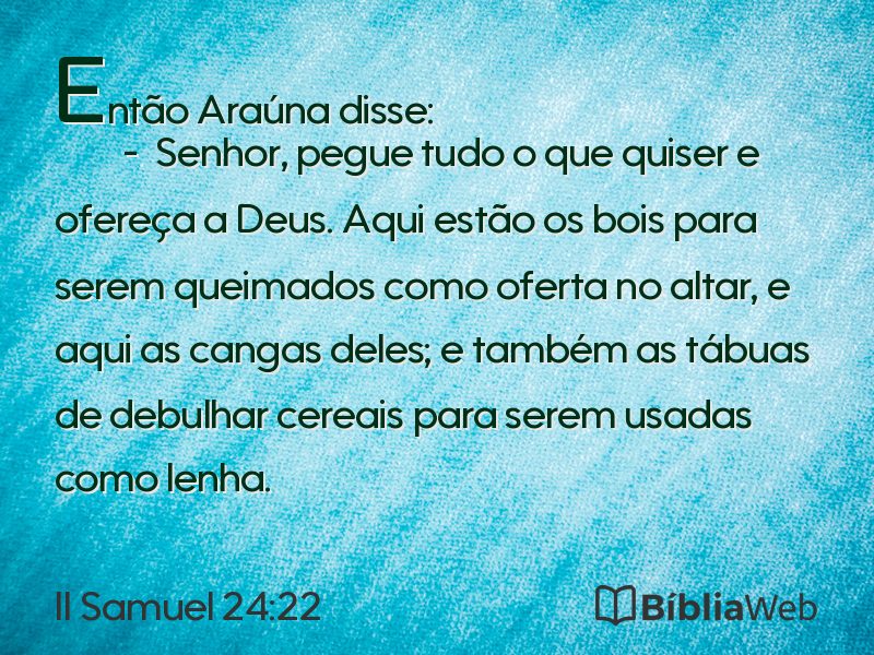 II Samuel 24:22 em imagem para compartilhar