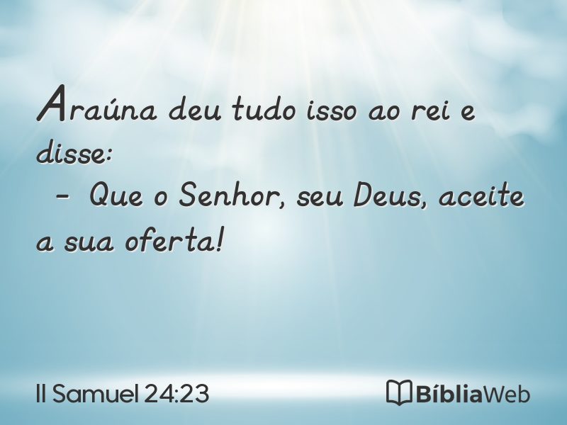 II Samuel 24:23 em imagem para compartilhar