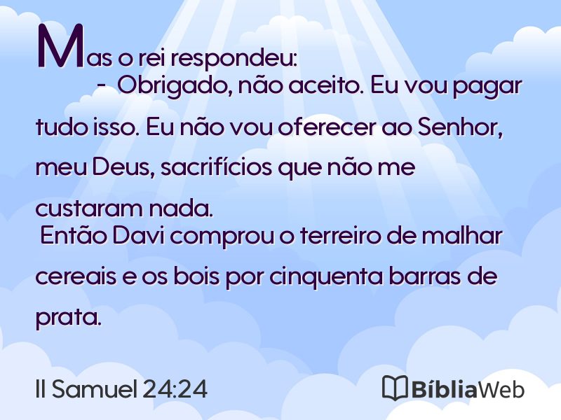 II Samuel 24:24 em imagem para compartilhar