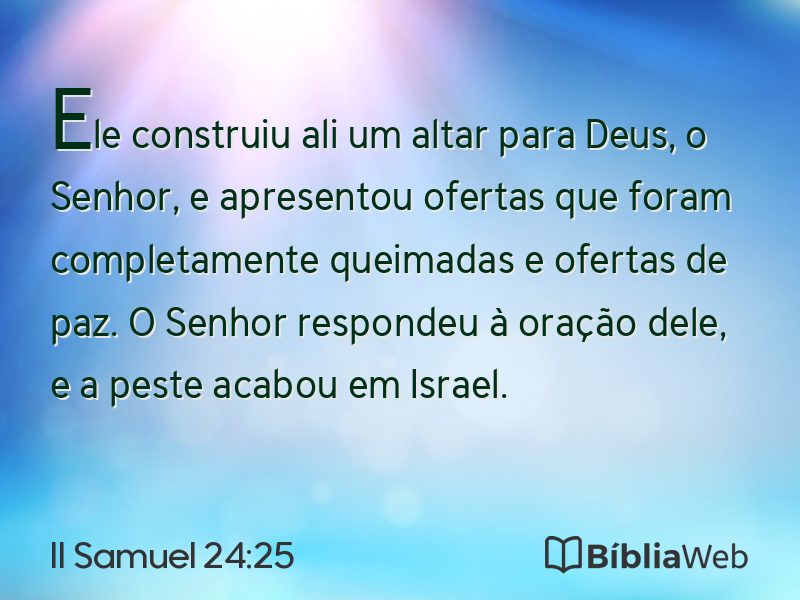 II Samuel 24:25 em imagem para compartilhar