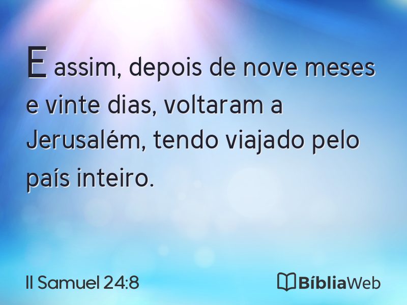 II Samuel 24:8 em imagem para compartilhar