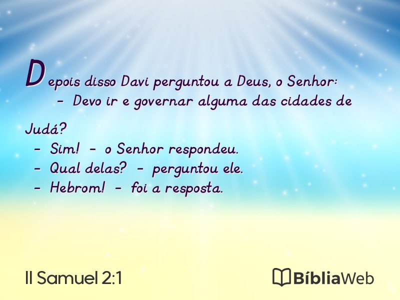II Samuel 2:1 em imagem para compartilhar