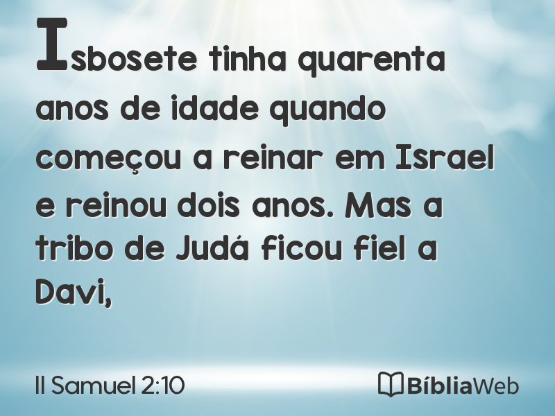 II Samuel 2:10 em imagem para compartilhar