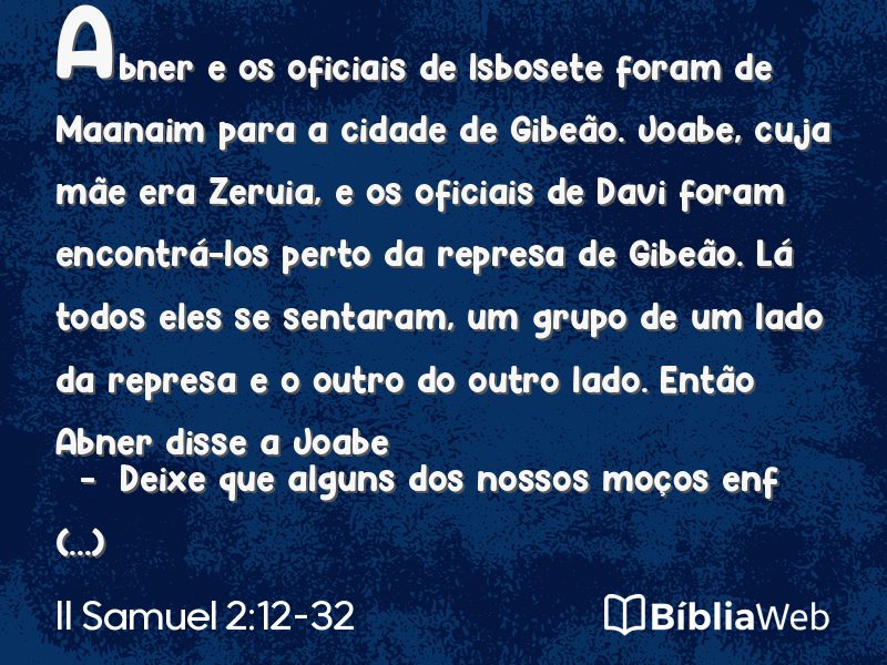 II Samuel 2:12-32 em imagem para compartilhar