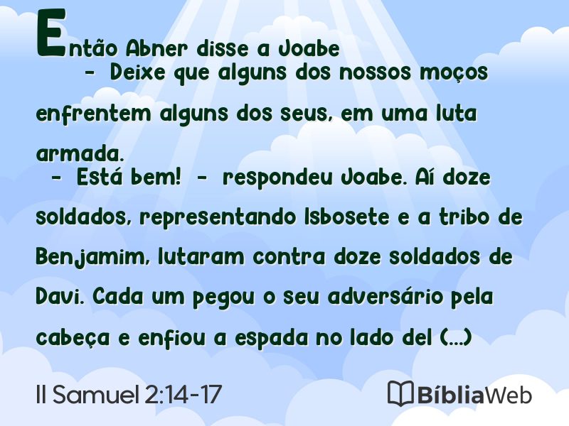 II Samuel 2:14-17 em imagem para compartilhar