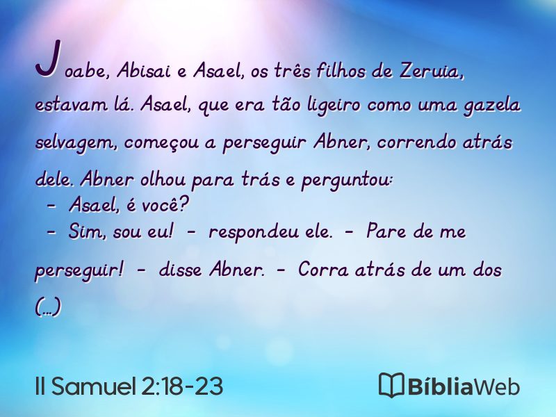 II Samuel 2:18-23 em imagem para compartilhar