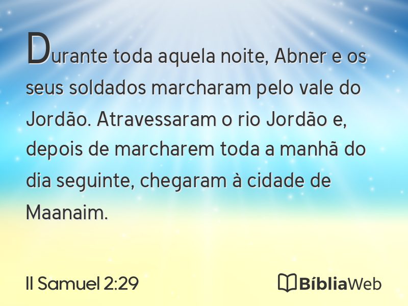 II Samuel 2:29 em imagem para compartilhar